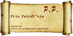 Prix Petrónia névjegykártya